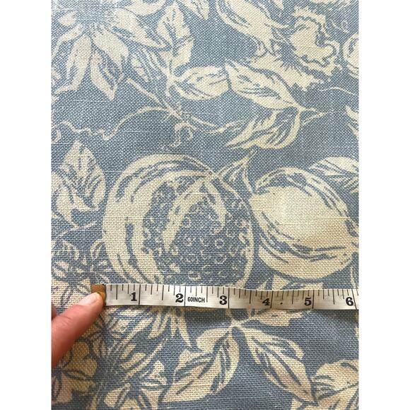 2 yds St. Leger & Viney *Flowering Pomagranite* Linen Upholstery Fabric | Blue - Picture 7 of 16